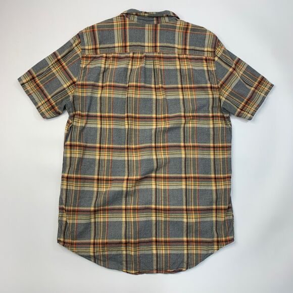 Pacsun Shirt Mens XL Extra Large Longer Fit Gray Plaid Short Sleeve Dropcut Hem - Picture 6 of 10